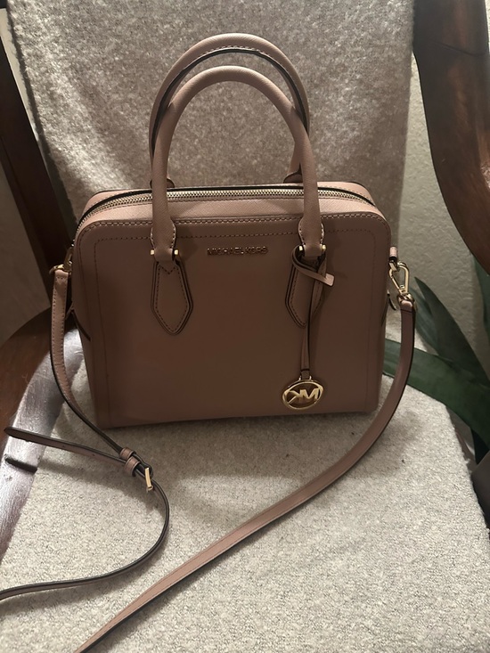 Michael Kors Handbags - MICHAEL KORS Mauve Pink Leather Satchel with Gold Hardware